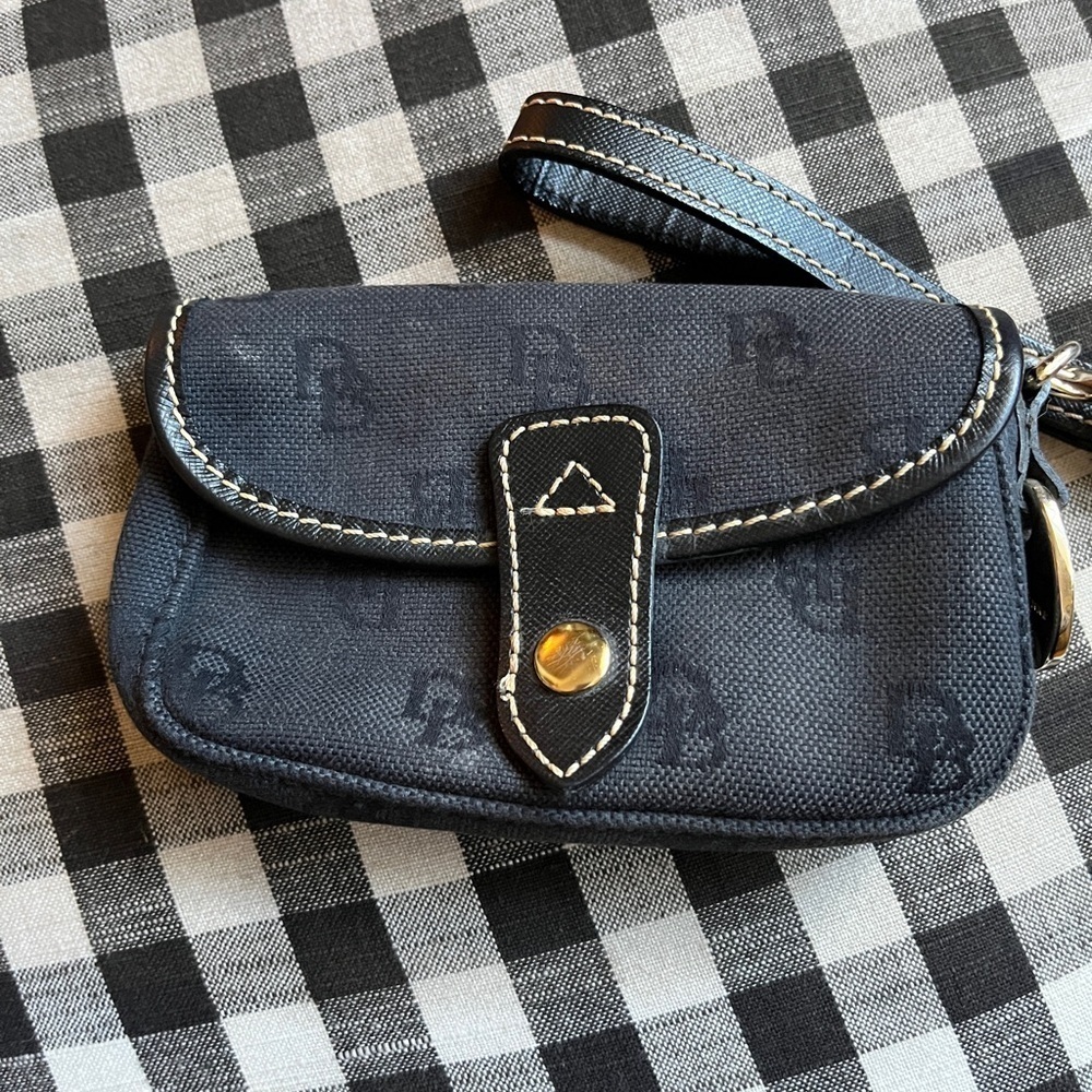 Vintage Dooney & Bourke Coin Purse in Black & Grey